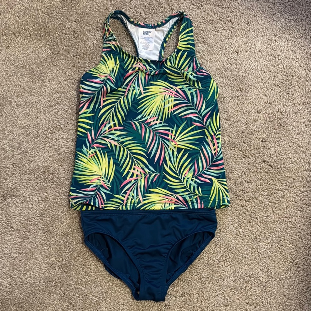 Lands' End Girls size 7 Tankini Swim Set